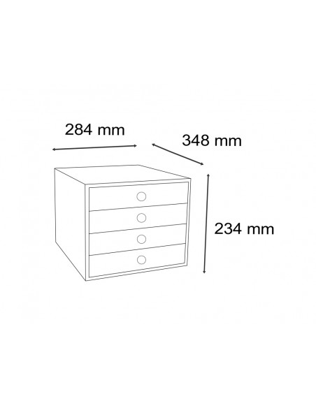 Fichero cajones de sobremesa exacompta filibox candy tidy 4 cajones colores surtidos 348x284x233 mm