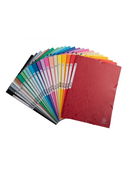 Carpeta exacompta gomas tres solapas carton 400 g din a4 colores surtidos