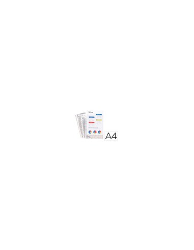Funda multitaladro exacompta polipropileno 60 mc din a4 cristal paquete de 50 unidades