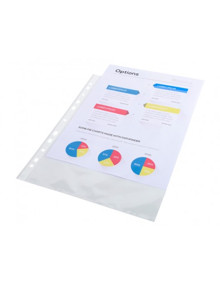 Funda multitaladro exacompta polipropileno 60 mc din a4 cristal paquete de 50 unidades