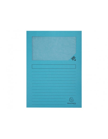 Subcarpeta cartulina exacompta reciclada 130 g din a4 con ventana azul claro Subcarpeta cartulina exacompta reciclada 130 g din a4 con ventana azul claro