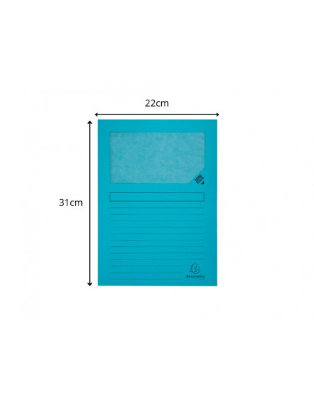 Subcarpeta cartulina exacompta reciclada 130 g din a4 con ventana azul claro Subcarpeta cartulina exacompta reciclada 130 g din a4 con ventana azul claro