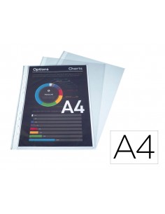 Funda multitaladro exacompta polipropileno 60 mc din a4 cristal paquete de 10 unidades