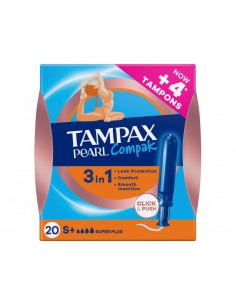 Tampon tampax pearl compak super plus caja de 20 unidades
