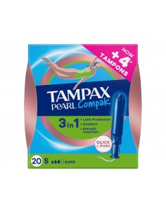 Tampon tampax pearl compak super caja de 20 unidades