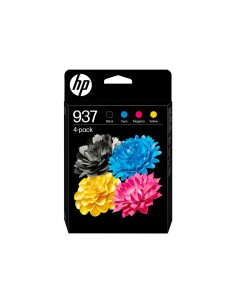 Ink-jet hp 937 officejet pro 9120e / 9130e / 9720 / 9730 / 9110b / 9120b / 9130b pack de 4 colores negro amarillo cian
