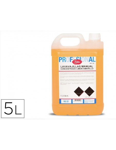 Lavavajillas manual zorka concentrado limon amarillo garrafa 5 litros