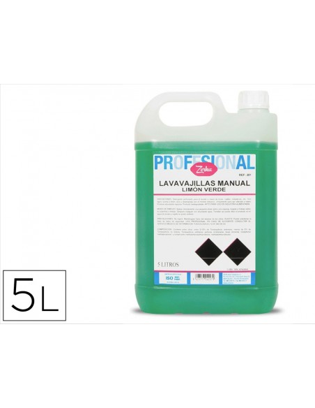 Lavavajillas manual zorka limon verde garrafa 5 litros
