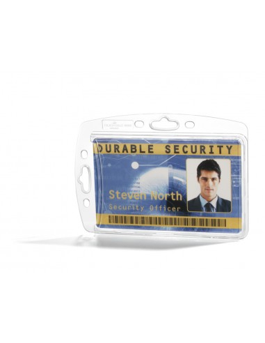 Identificador durable rigido poliestireno transparente para 1 tarjeta 54x87 mm