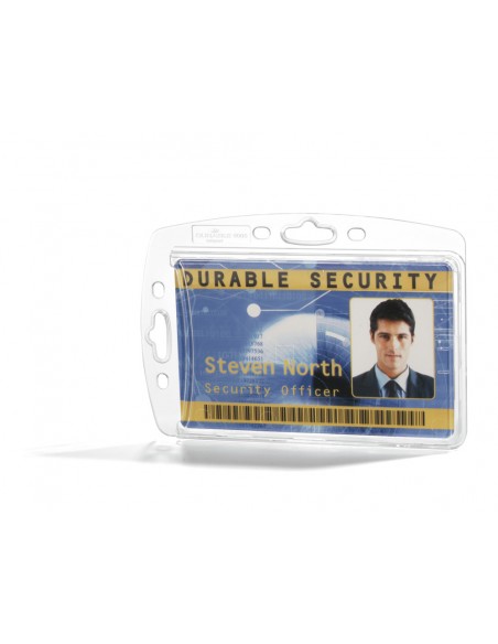 Identificador durable rigido poliestireno transparente para 1 tarjeta 54x87 mm