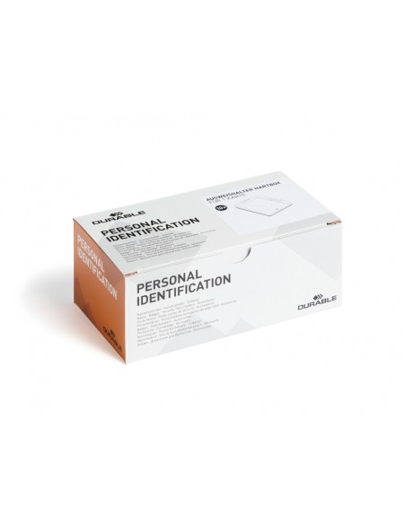 Identificador durable rigido poliestireno transparente para 1 tarjeta 54x87 mm