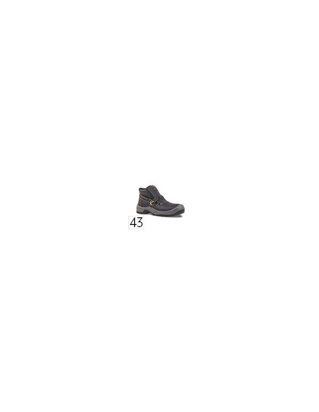 Bota de seguridad safetop nerio talla 43 cuero grabado con hebillo especial soldadura suela pu bidensidad s3 negro