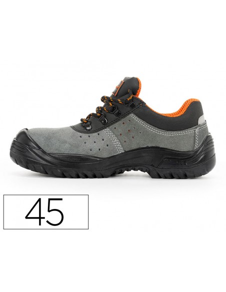 Zapatos de seguridad safetop tormio serraje cuero transpirable suela pu bidensidad s1 p sr talla 45