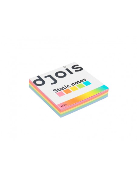 Bloc de notas electrostaticas quita y pon djois 75x75 mm 250 hojas 5 colores surtidos