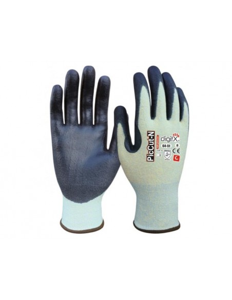 Guantes de polietileno safetop piccut-n en388 anticorte con refuerzo pulgar talla 10