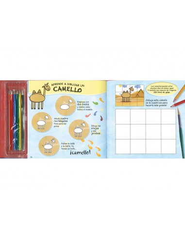 Cuaderno de colorear susaeta aprendo a dibujar animales 32 paginas 23,2x23,5 cm