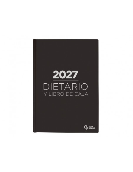 Deitario liderpapel 2027 octavo 120x165mm dia pagina bilingue color negro papel 70gfsc