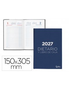 Dietario liderpapel 2027 dos tercios 150x305 mm dia pagina bilingue color azul papel 70 g fsc