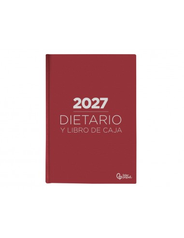 Dietario liderpapel 2027 dos tercios 150x305 mm dia pagina bilingue color rojo papel 70 g fsc