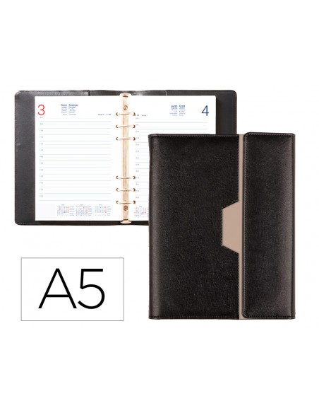 Agenda encuadernada liderpapel 2027 nero 15x21 cm dia pagina bilingue 70g papel fsc