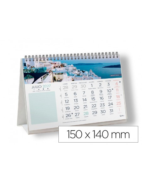 Calendario espiral triangular liderpapel imagenes ciudades 2027 140x150 mm papel 128 gr con pegatinas