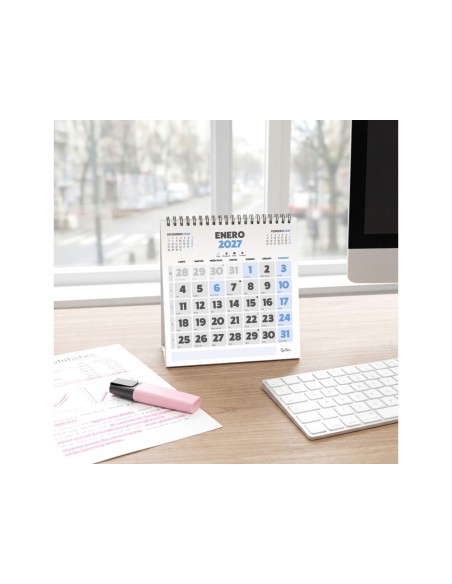 Calendario espiral triangular liderpapel de sobremesa serie clasico 2027 140x150 mm papel 128 g Calendario espiral triangular liderpapel de sobremesa serie clasico 2027 140x150 mm papel 128 g