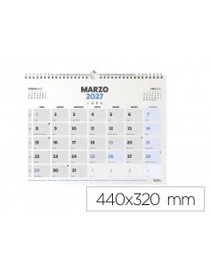 Calendario pared liderpapel clasico 2027 lomo engomado 440x320 mm papel 128 g