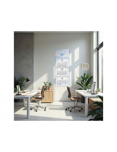 Calendario pared liderpapel 3 meses vista 2027 plegable 330x700 mm papel 105 g