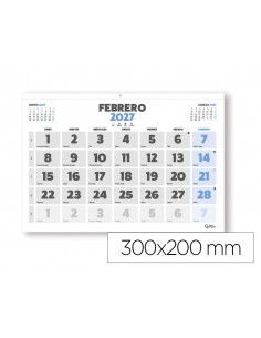 Calendario pared liderpapel clasico 2027 lomo engomado 300x200 mm papel 105 g