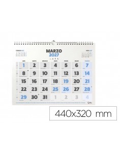 Calendario pared liderpapel clasico 2027 espiral 440x320 mm papel 128 g