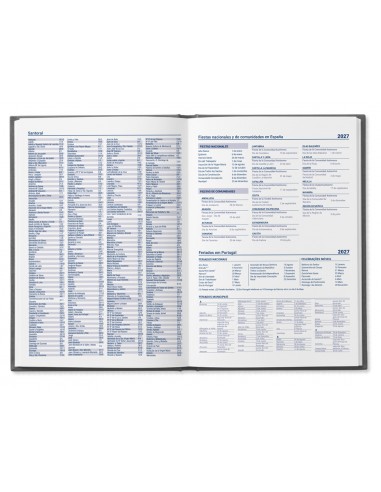 Agenda oficina liderpapel 2027 encuadernada creta semana vista 170x240 mm bilingue 70g papel fsc rojo