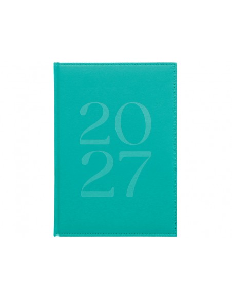 Agenda oficina liderpapel 2027 encuadernada creta dia pagina 170x240 mm bilingue 70g papel fsc turquesa Agenda oficina liderpapel 2027 encuadernada creta dia pagina 170x240 mm bilingue 70g papel fsc turquesa
