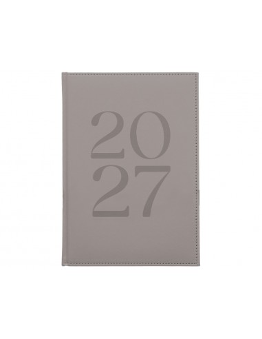 Agenda oficina liderpapel 2027 encuadernada creta dia pagina 170x240 mm bilingue 70g papel fsc gris