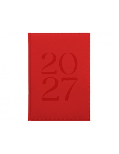 Agenda oficina liderpapel 2027 encuadernada creta dia pagina 170x240 mm bilingue 70g papel fsc rojo
