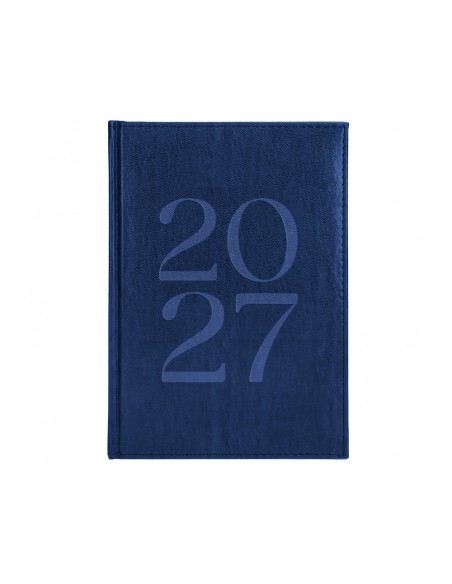 Agenda oficina liderpapel 2027 encuadernada creta semana vista a5 bilingue 70g papel fsc azul