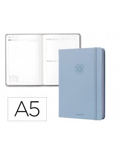 Agenda oficina antartik 2027 encuadernada dia pagina a5 bilingue 70g papel fsc celeste