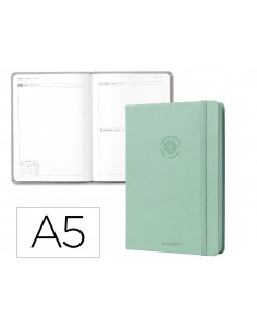 Agenda oficina antartik 2027 encuadernada dia pagina a5 bilingue 70g papel fsc menta