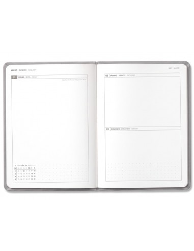Agenda oficina antartik 2027 encuadernada dia pagina a5 bilingue 70g papel fsc burdeos