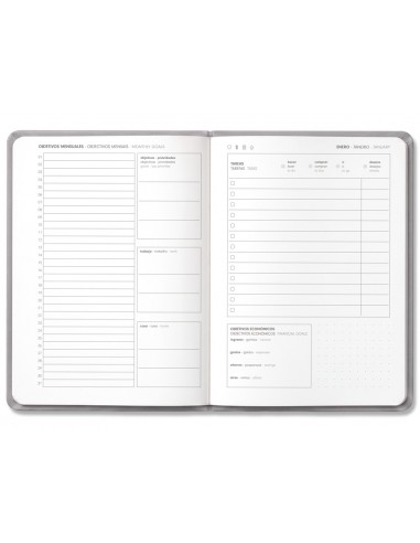 Agenda oficina antartik 2027 encuadernada dia pagina a5 bilingue 70g papel fsc burdeos