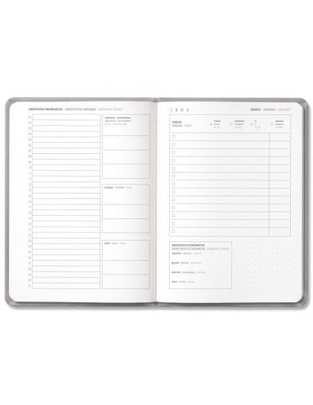 Agenda oficina antartik 2027 encuadernada dia pagina a5 bilingue 70g papel fsc burdeos