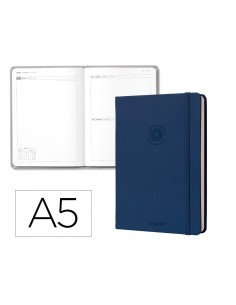 Agenda oficina antartik 2027 encuadernada dia pagina a5 bilingue 70g papel fsc azul marino