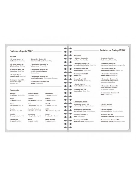 Agenda oficina liderpapel 2027 encuadernada kea dia pagina a5 bilingue 70g papel fsc celeste Agenda oficina liderpapel 2027 encuadernada kea dia pagina a5 bilingue 70g papel fsc celeste