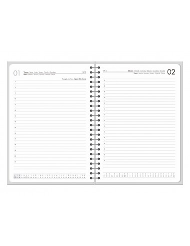 Agenda oficina liderpapel 2027 encuadernada cloudy dia pagina a5 bilingue 70g papel fsc gris oscuro