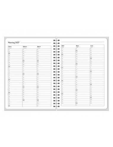 Agenda oficina liderpapel 2027 encuadernada cloudy dia pagina a5 bilingue 70g papel fsc menta