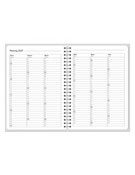 Agenda oficina liderpapel 2027 encuadernada cloudy dia pagina a5 bilingue 70g papel fsc menta Agenda oficina liderpapel 2027 encuadernada cloudy dia pagina a5 bilingue 70g papel fsc menta