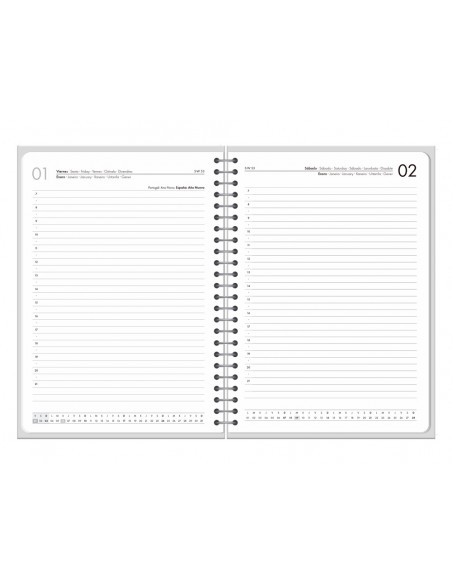 Agenda oficina liderpapel 2027 espiral personalizable dia pagina a6 bilingue 70g papel fsc personalizable Agenda oficina liderpapel 2027 espiral personalizable dia pagina a6 bilingue 70g papel fsc personalizable