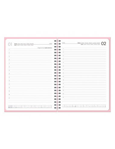 Agenda oficina liderpapel 2027 espiral gazi dia pagina a4 bilingue 70g papel fsc rojo