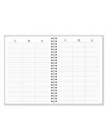 Agenda oficina liderpapel 2027 espiral classic dia pagina a6 bilingue 70g papel fsc turquesa