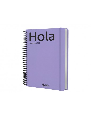 Agenda oficina liderpapel 2027 espiral classic semana vista a4 bilingue 70g papel fsc malva