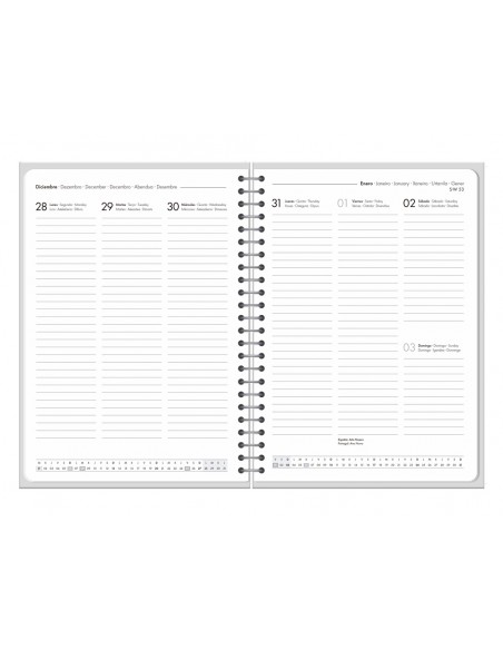 Agenda oficina liderpapel 2027 espiral classic semana vista a5 bilingue 70g papel fsc malva Agenda oficina liderpapel 2027 espiral classic semana vista a5 bilingue 70g papel fsc malva